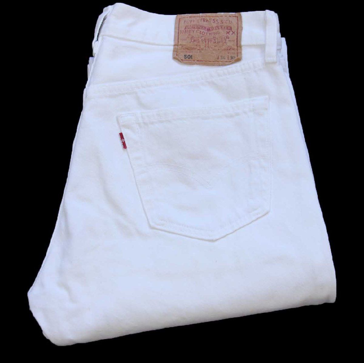 90s USA製 Levi'sリーバイス 501 ホワイト デニムパンツ W34 L32★A18 オールド ビンテージ ジーンズ ストレート