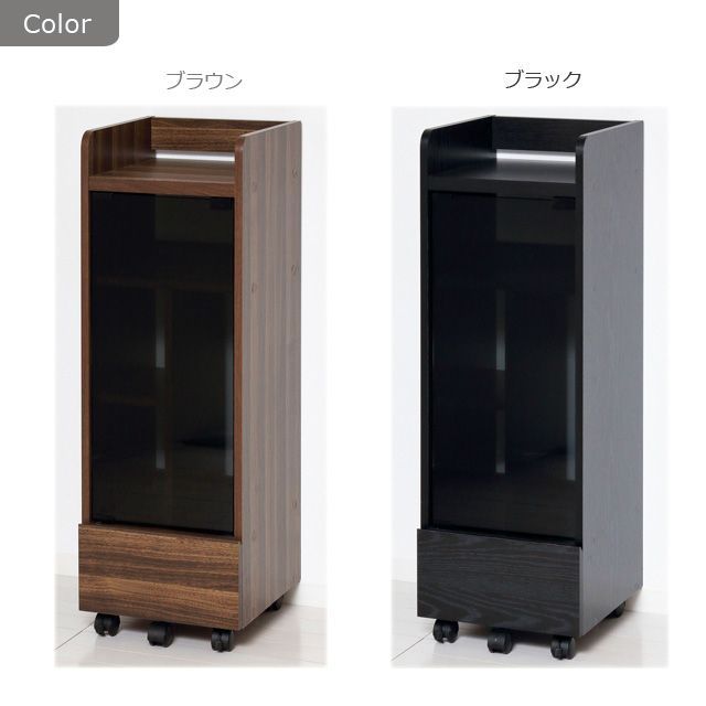 ゲーム機ラック キャスター付き （ブラウン) (ブラック） - メルカリ