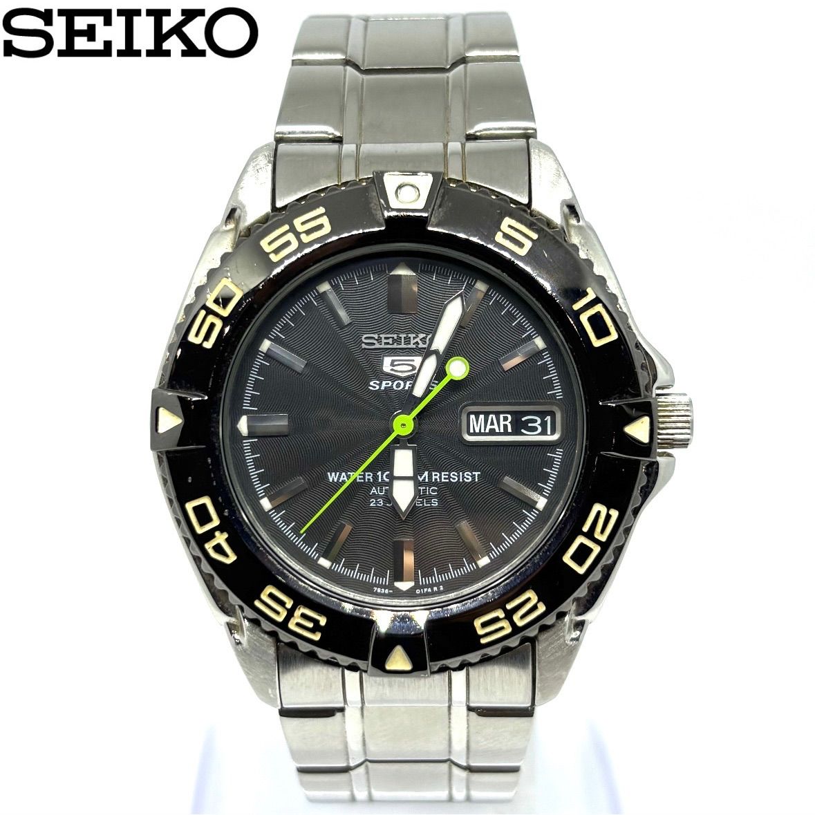 【稼働品】SEIKO セイコーセレクション ファイブスポーツ　自動巻き 23石　裏スケ　7S36-00Y0