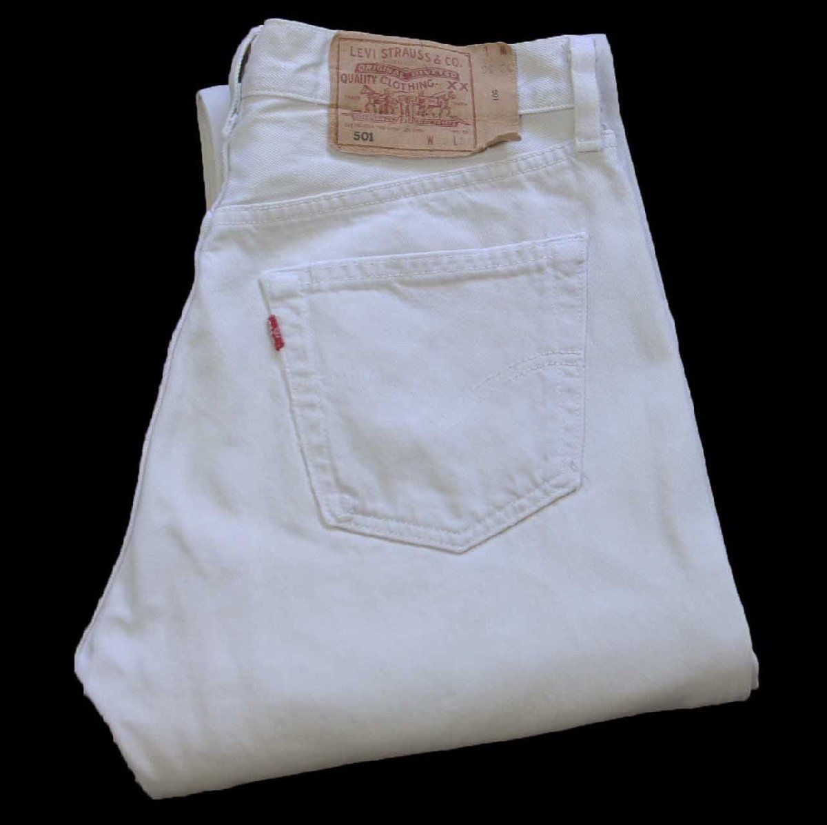 90s USA製 Levi'sリーバイス 501 カラーデニムパンツ ライトベージュ W33 L36★A3 オールド ビンテージ ジーンズ ストレート