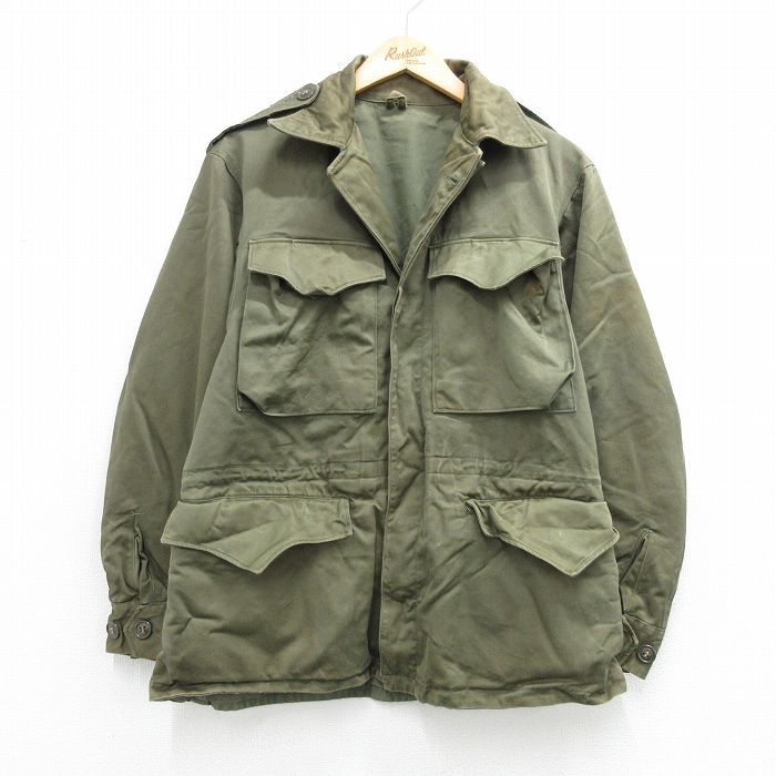 M/古着 長袖 ビンテージ ミリタリー フィールド ジャケット メンズ 40年代 40s M-43 緑【spe】 26apr21