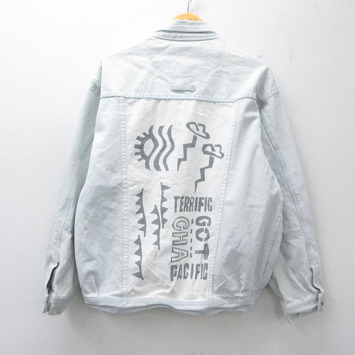XL/古着 ガッチャ 長袖 ジージャン メンズ 90年代 90s 大きいサイズ 薄紺 デニム 26apr21