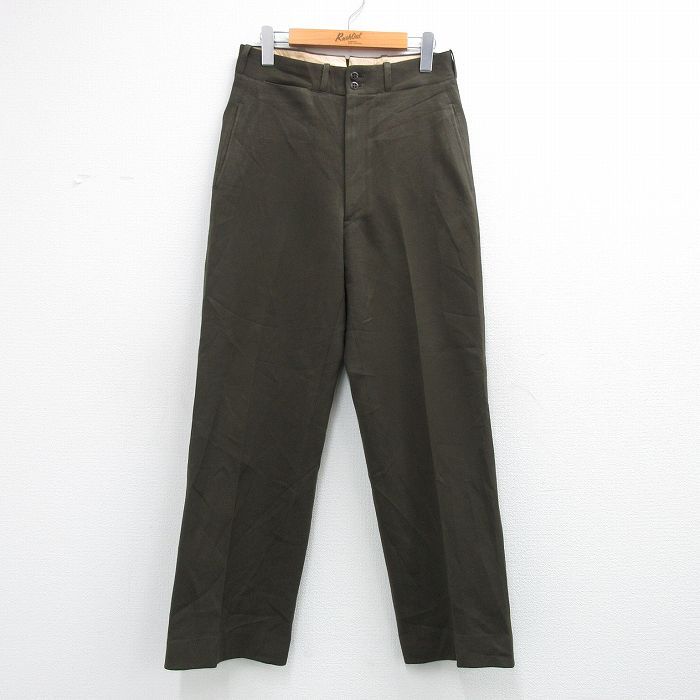 W29/古着 ビンテージ ミリタリー パンツ メンズ 40年代 40s ウール タロン USA製 濃緑【spe】 26apr21