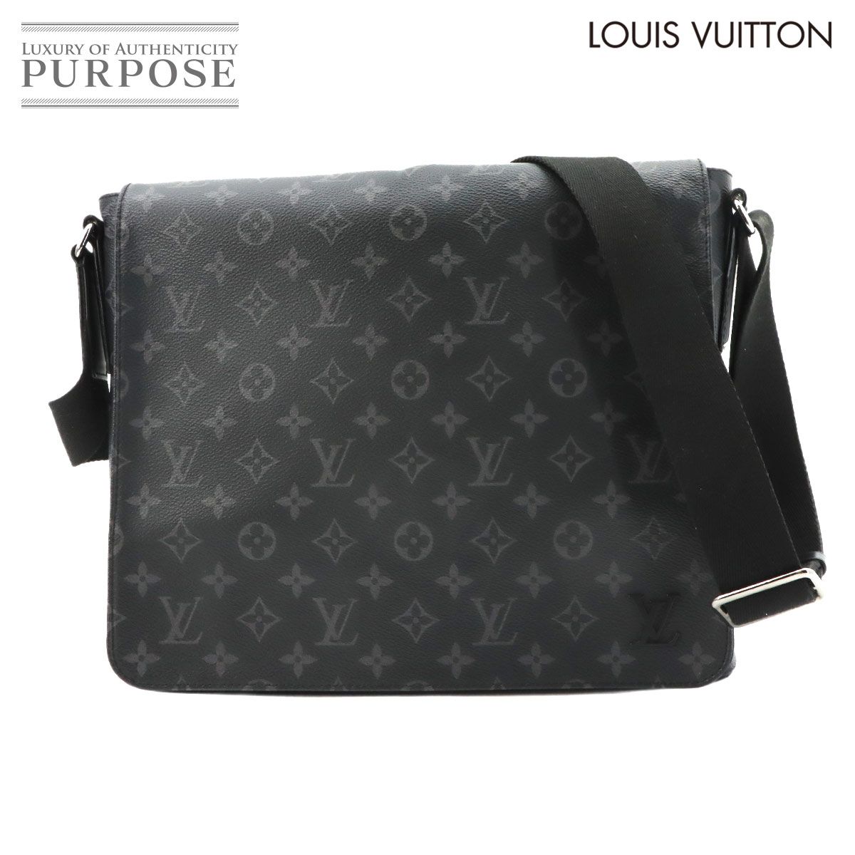 新品同様 ルイ ヴィトン LOUIS VUITTON モノグラム エクリプス ディストリクト MM NM ショルダー バッグ ブラック M44001 90322245