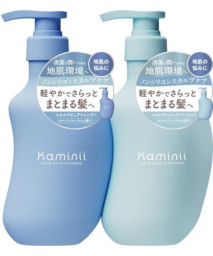 Kaminii カミニー スカルプピュア シャンプー ヘアトリートメント セット スカルプケア 頭皮ケア 軽やか ノンシリコン 各420ml 2本セット ボトル ホワイトフローラルの香りpms 6369abb5