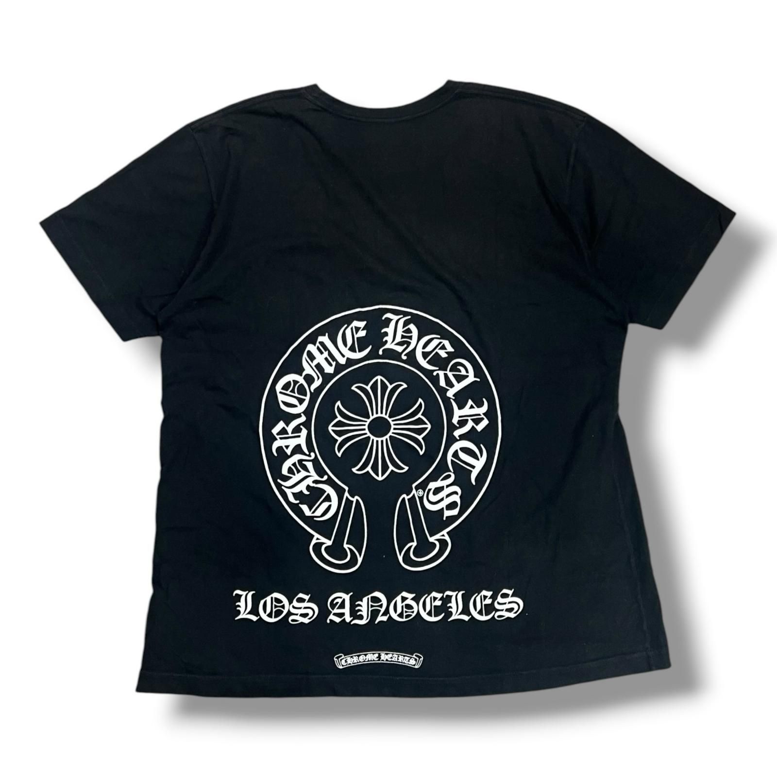 CHROME HEARTS ロサンゼルス限定 ホースシュー プリントTシャツ Tシャツ クロムハーツ ブラック XL (8419M)