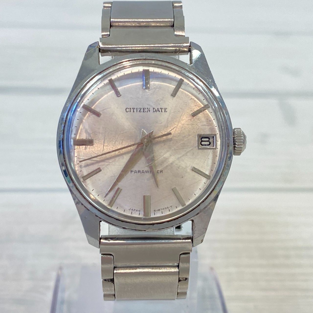 塩】CITIZEN シチズン Date デイト 7石 手巻き 腕時計 4-180186 稼動