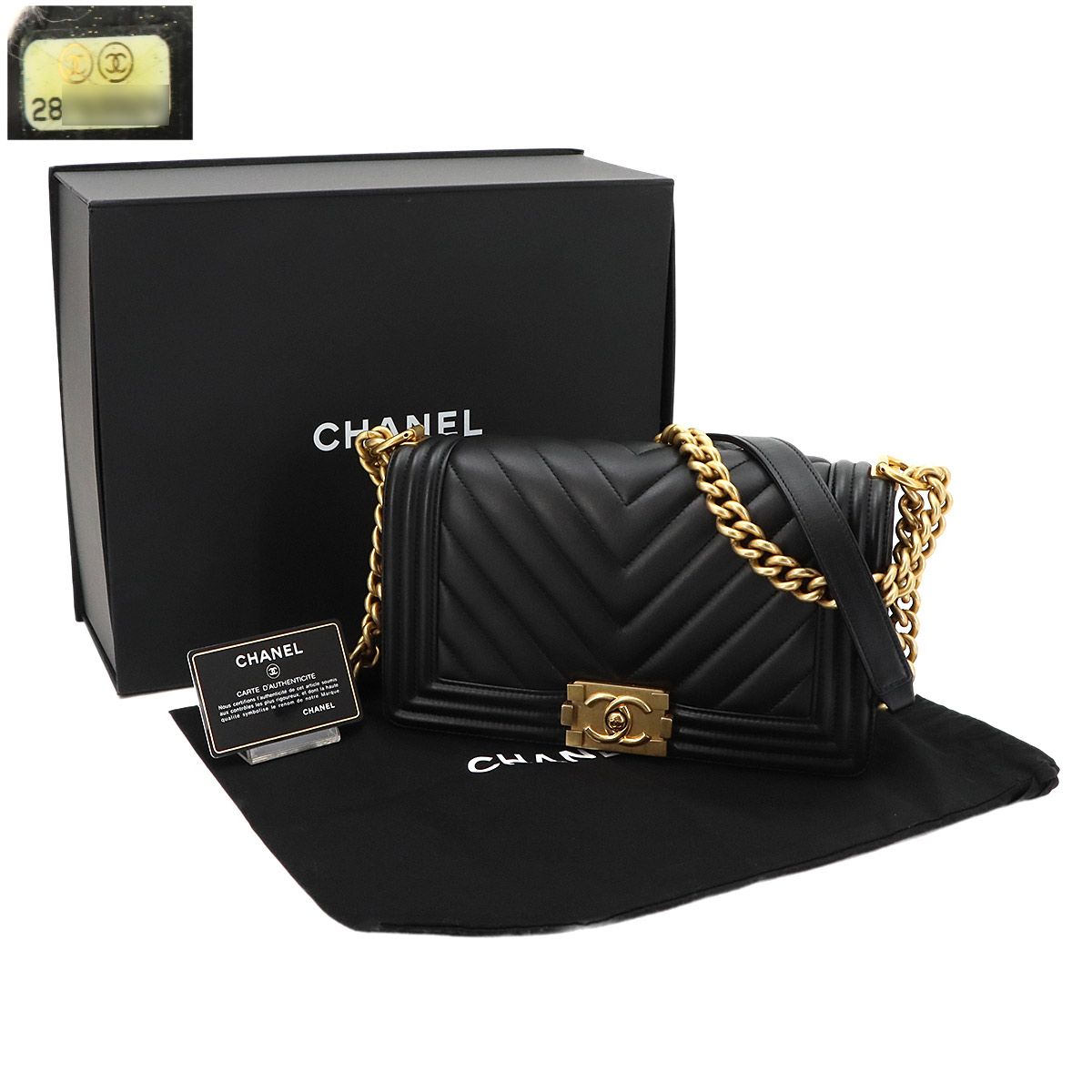 新品同様 シャネル CHANEL ボーイシャネル チェーン ショルダー バッグ