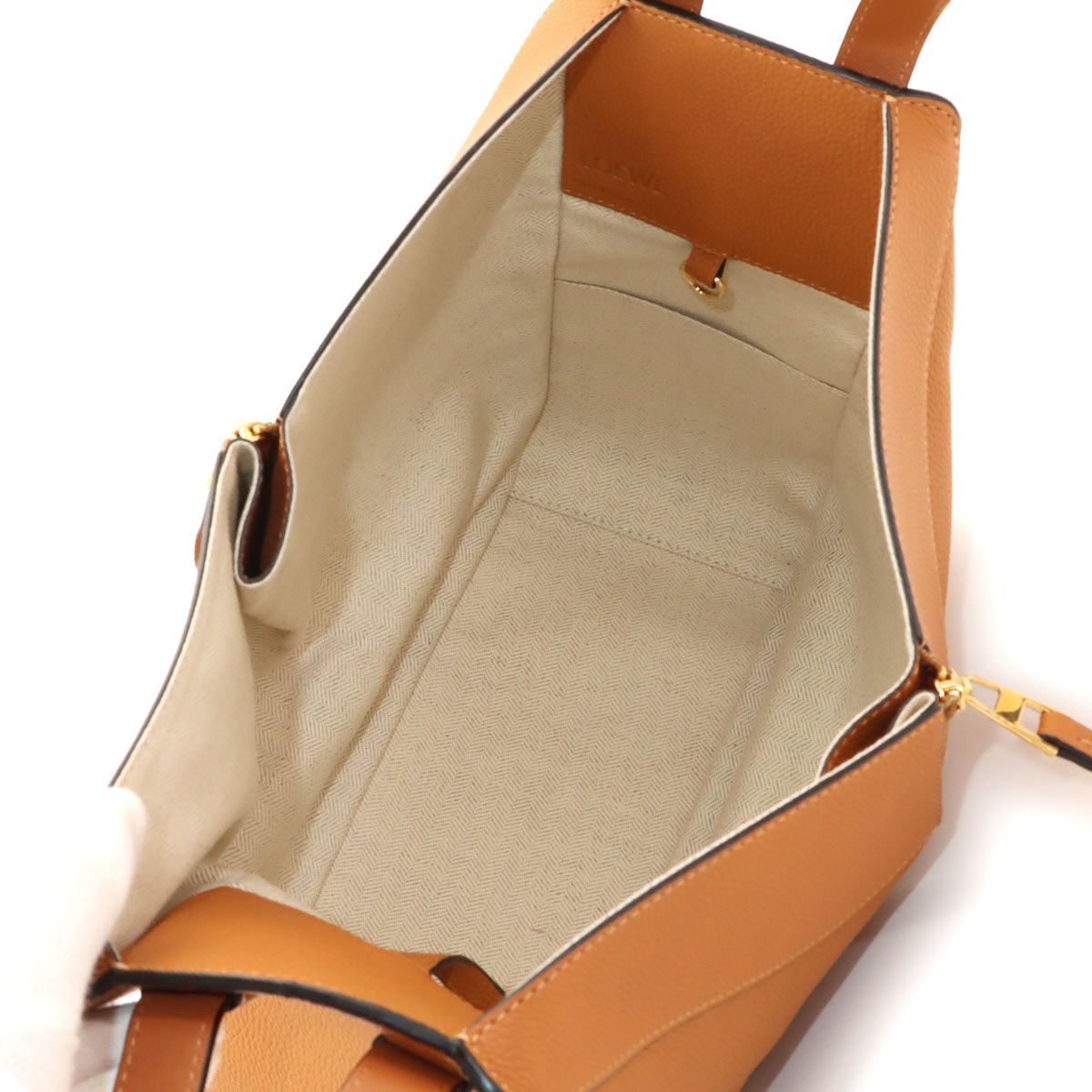 ハンモックスモール ラスティーカラー カーフ ブラウン 赤茶系 ゴールド金具 新品同様 ロエベ LOEWE ハンモック スモール 2way ハンド ショルダー