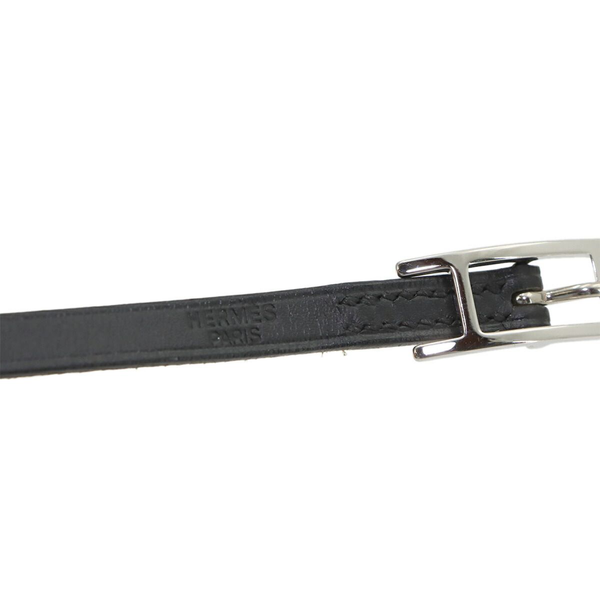 エルメス HERMES アピ3 ブレスレット スイフト ブラック シルバー 金具 