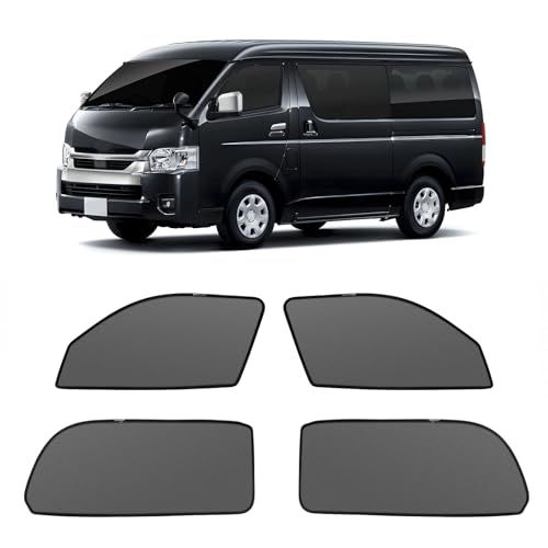 新型 ハイエース 200系 メッシュカーテン マグネット式 遮光 換気 サイド用 HIACE 200 サンシェード ワイド/標準 車種専用設計 虫除け 折り畳み式 日除け アクセサリー カスタム パーツ 4枚ts 1ead1ecc