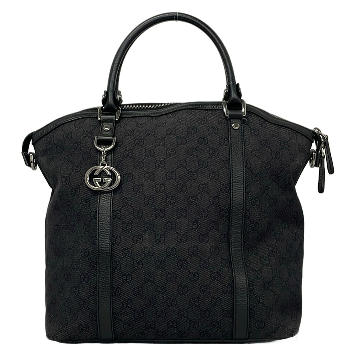 GUCCI(グッチ) ハンドバッグ インターロッキングG 339551 黒 レザー