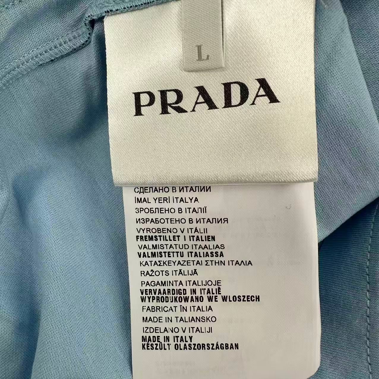 未使用品 Prada プラダ ノースリーブ トップス ベスト ブルー サイズL 