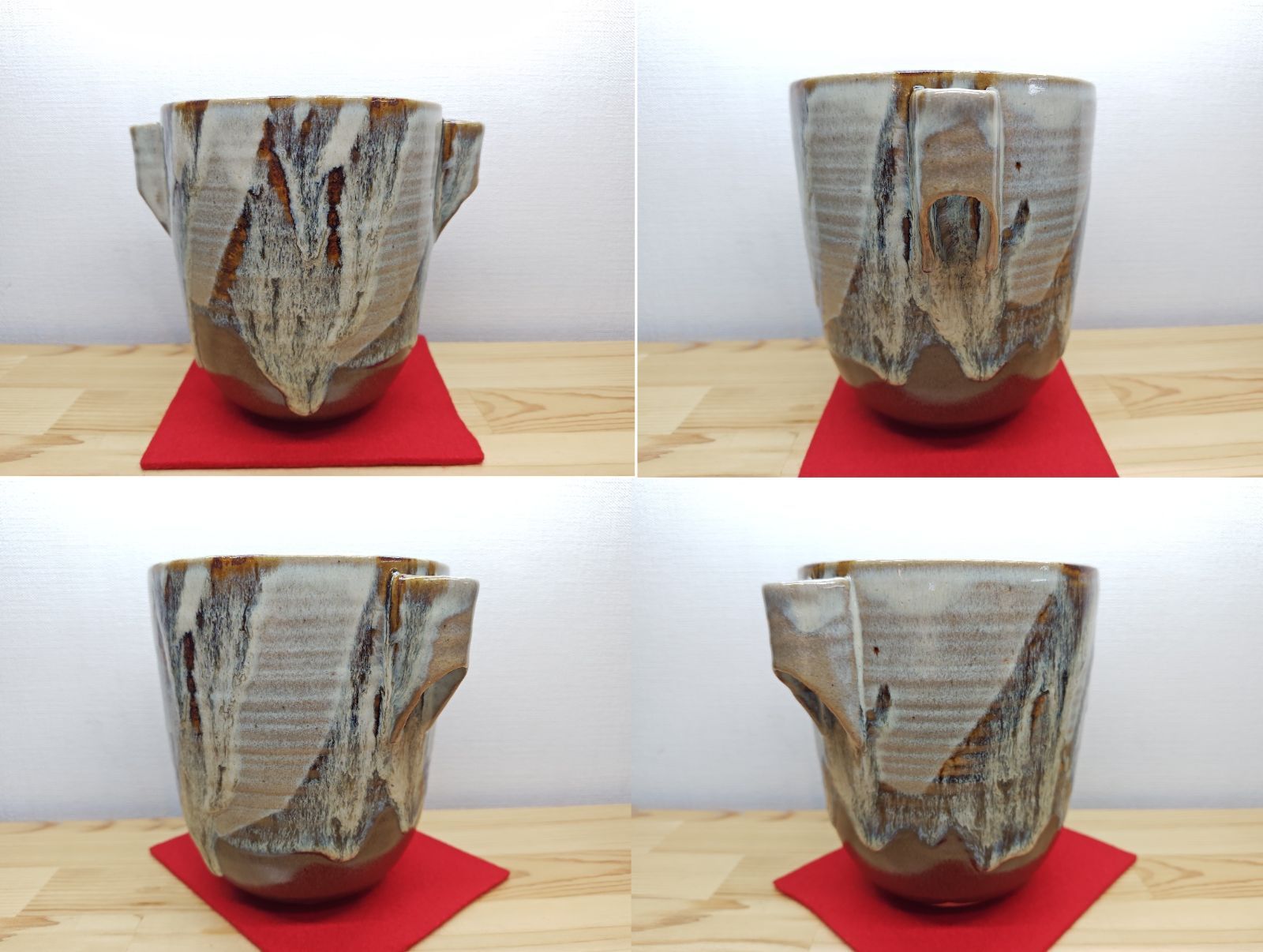 逢絢亭・中古品】茶道具 水指 膳所焼 耳付き 裏千家書付 陽炎園 岩崎新