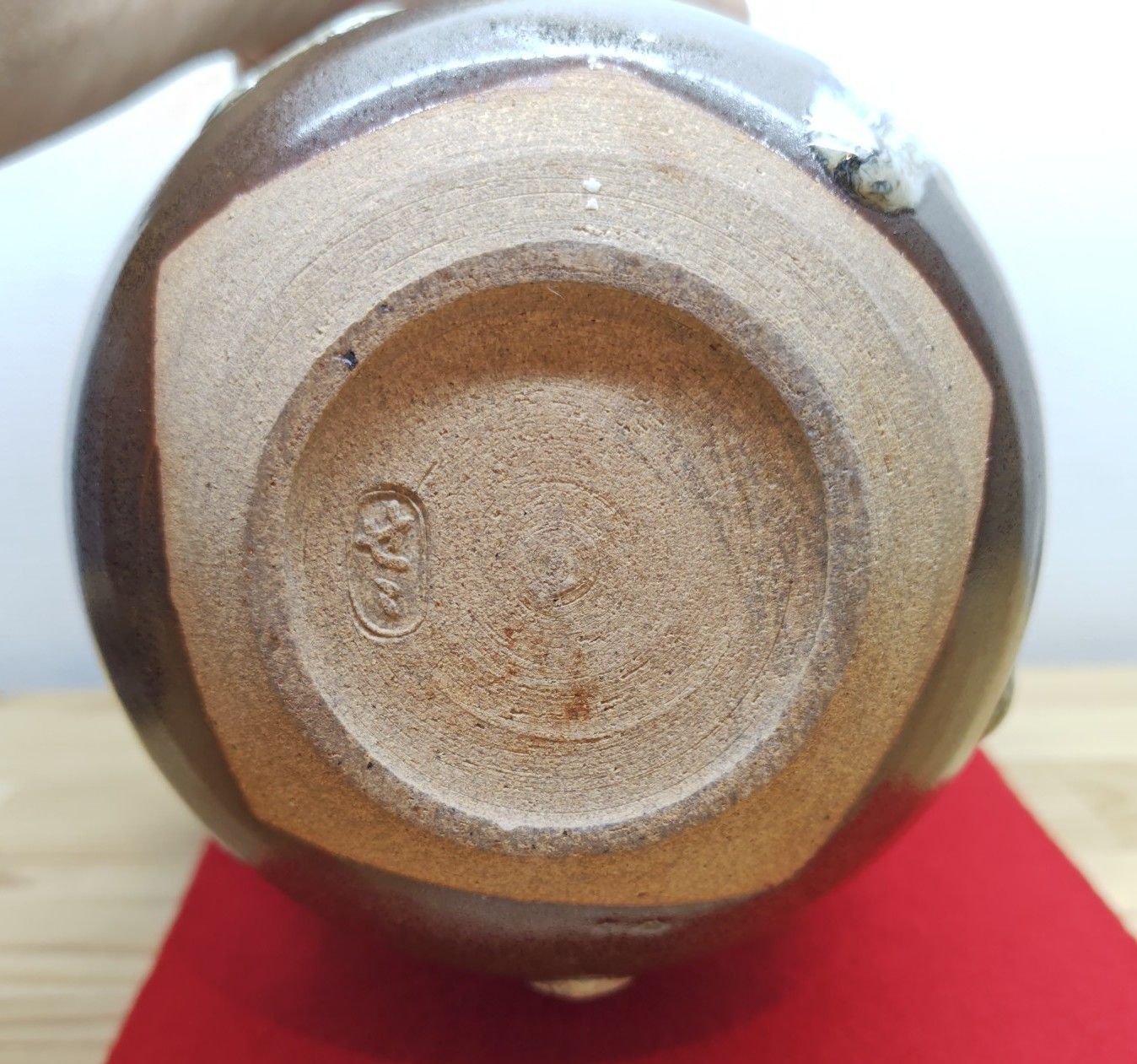 逢絢亭・中古品】茶道具 水指 膳所焼 耳付き 裏千家書付 陽炎園 岩崎新