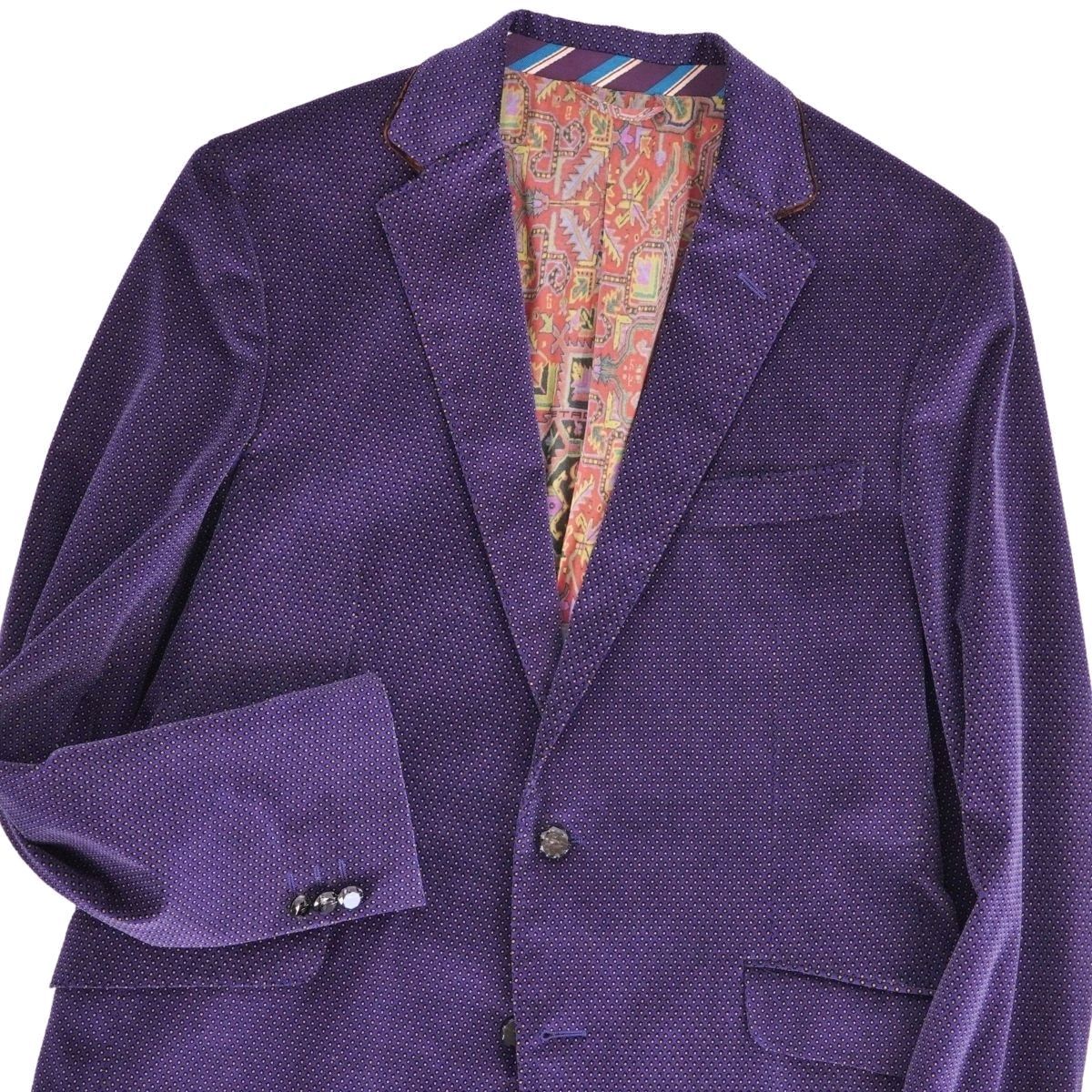 極美品 エトロ ETRO ジャケット テーラードジャケット コットン ベロア