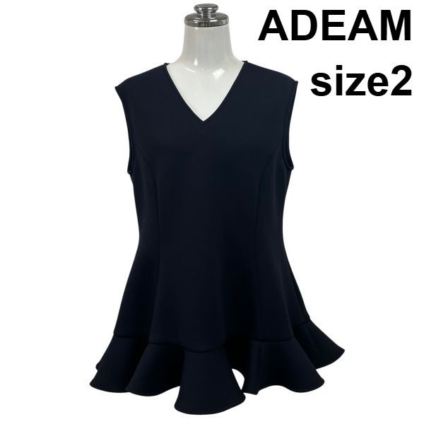 新品未使用★ADEAM トップス ◇ アディアム ADEAM ノースリーブトップス ニット Vネック フリル