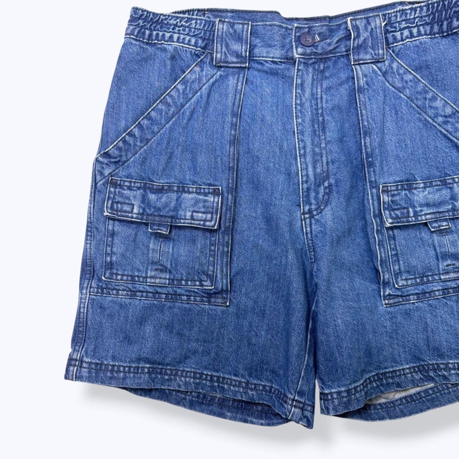 2000s ST.JOHN'S BAY Denim Cargo Shorts 【W34】 2000年代 セントジョンズベイ デニム カーゴ ショーツ ショートパンツ 古着 ヴィンテージ インディゴ 2000s ST.JOHN'S BAY Denim Cargo Shorts 【W34】 2000年代 セントジョンズベイ デニム カーゴ ショーツ ショートパンツ 古着 ヴィンテージ インディゴ
