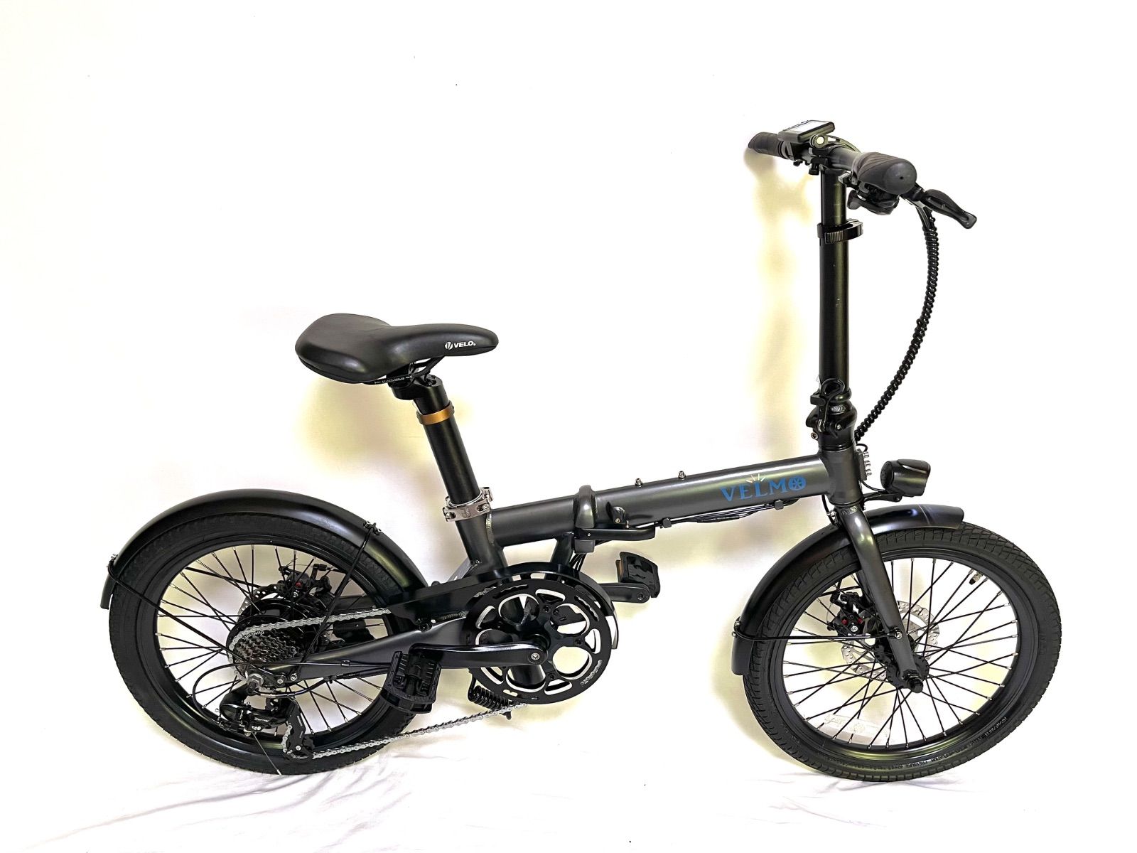 0363【動作確認済】送料無料 VELMOディスク式 合法・適法 折り畳み電動アシスト自転車 電子5速 SHIMANO 7速 最高速度23km/h以内 36V 20インチ