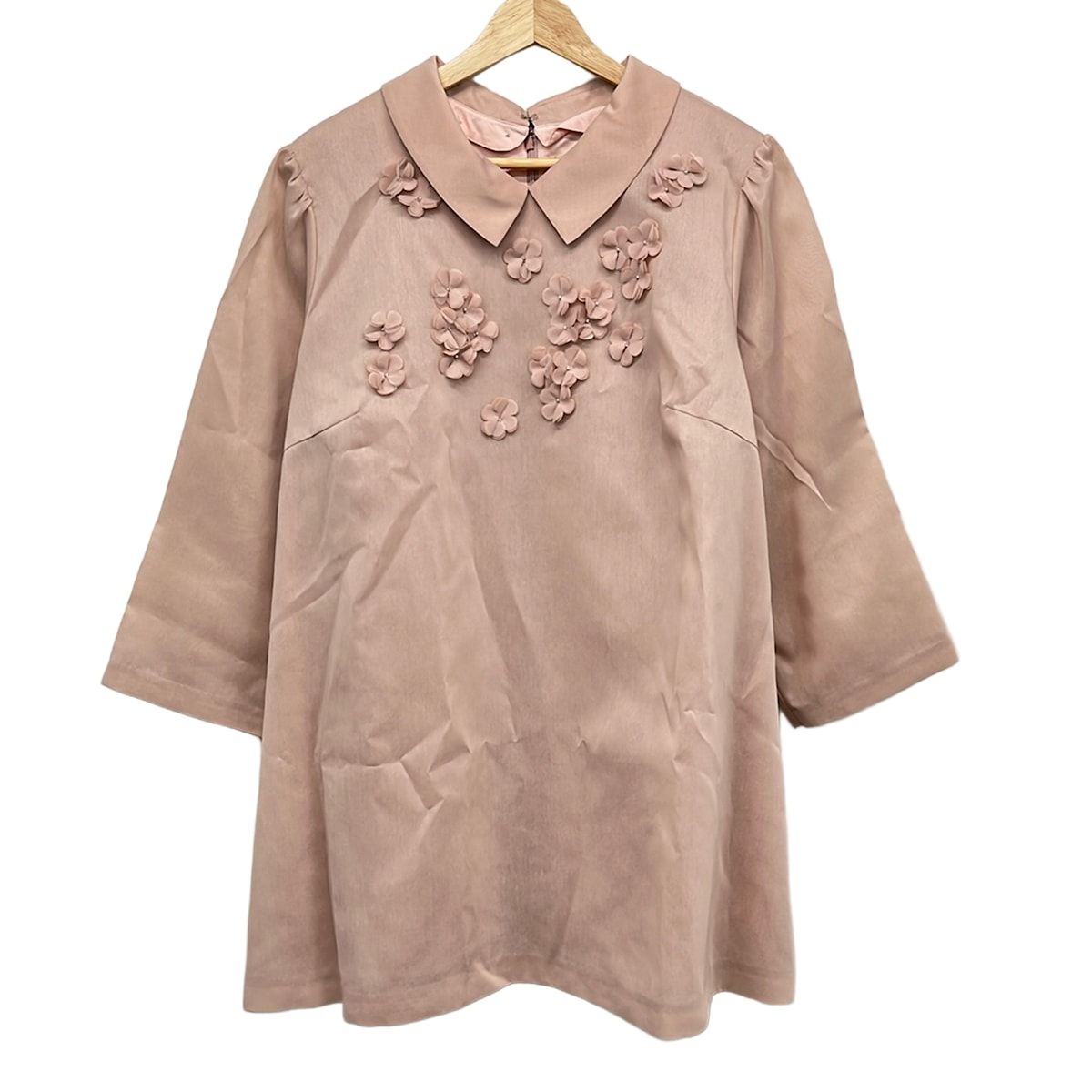Rose Tiara(ローズティアラ) チュニック サイズ50 XL レディース美品 - ピンクベージュ