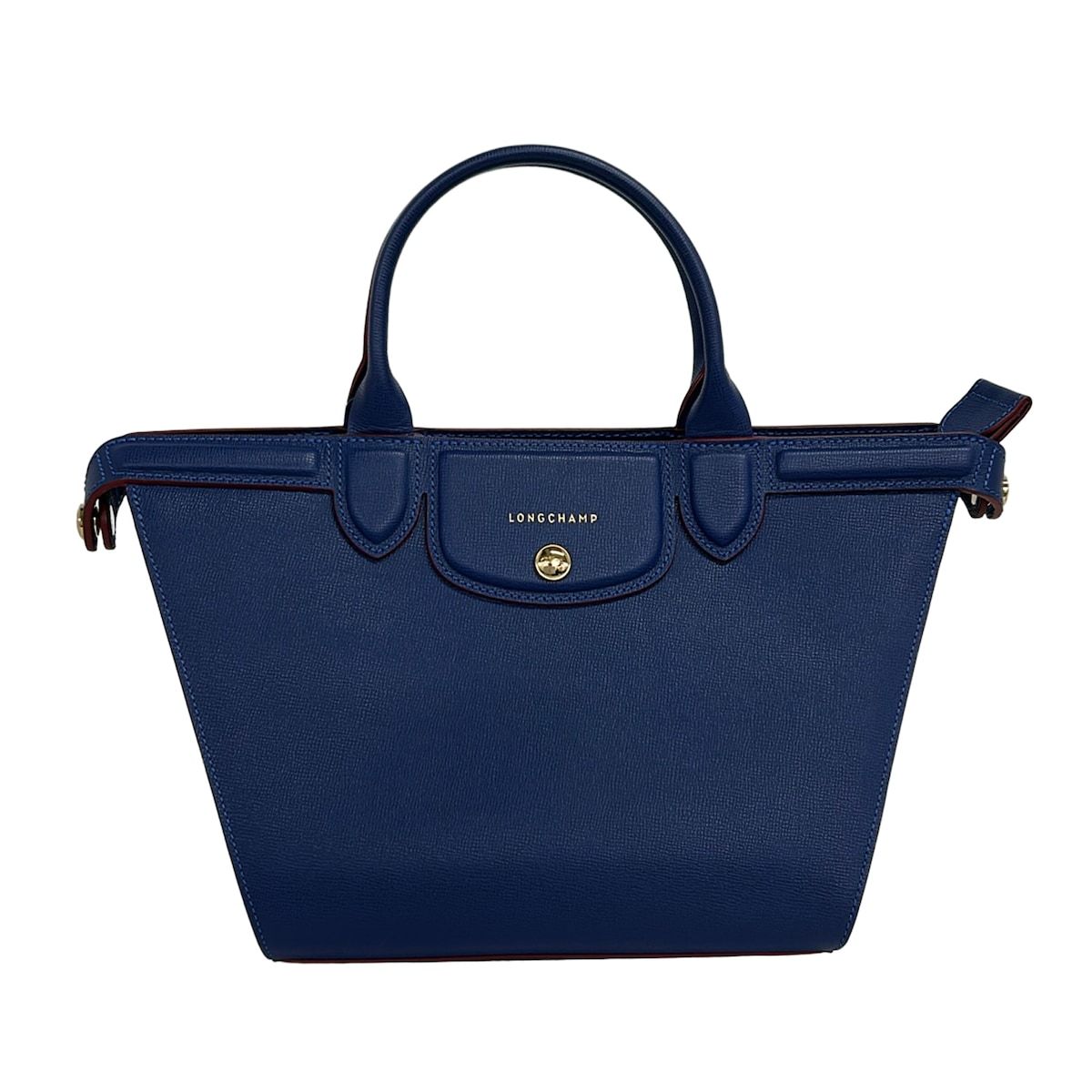 LONGCHAMP(ロンシャン) ハンドバッグ美品 ル・プリアージュエリタージュ ネイビー レザー