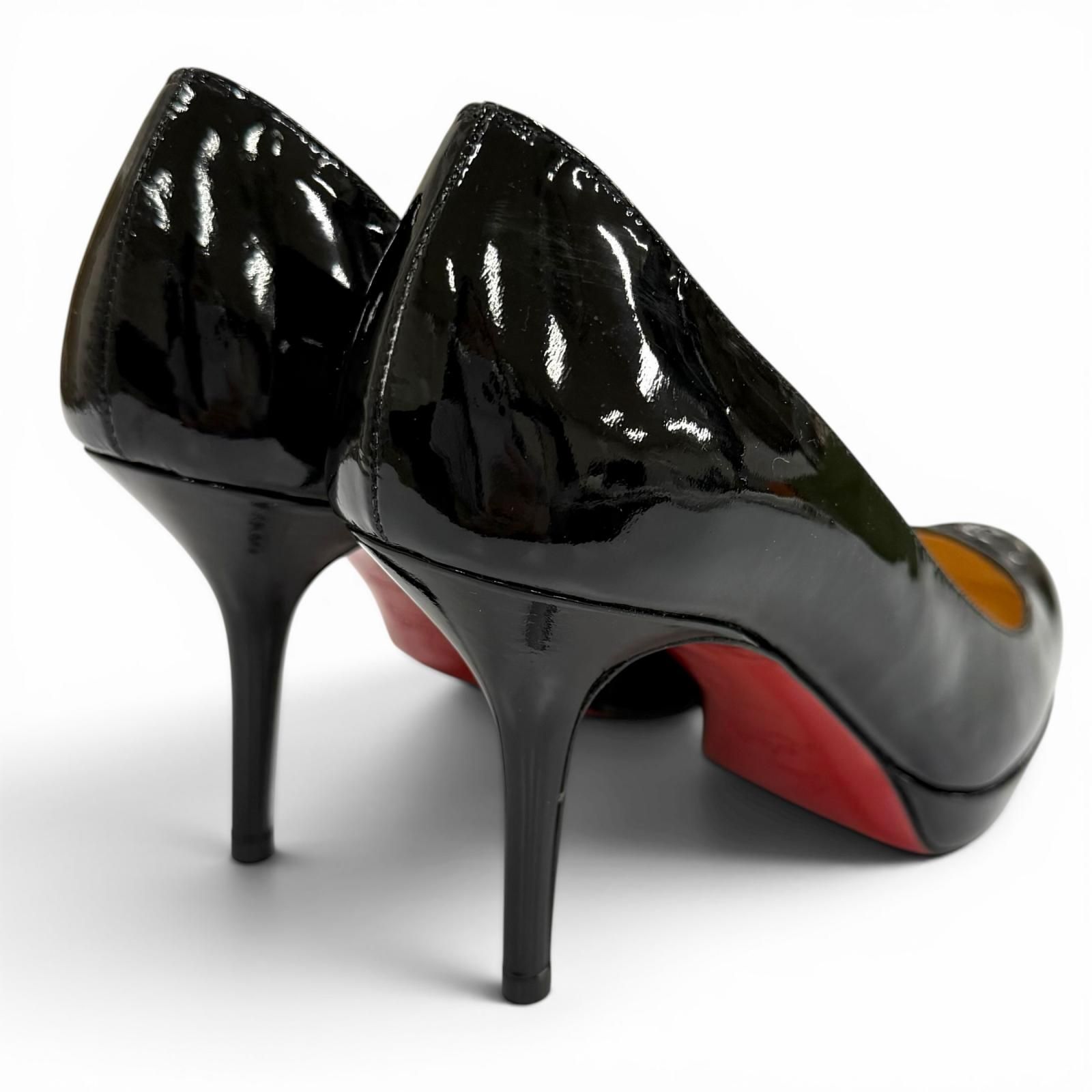 美品✨クリスチャンルブタン ハイヒール レッドソール オープントゥ パテント 黒 未使用品☆Christian Louboutin クリスチャンルブタン PRORATA 90