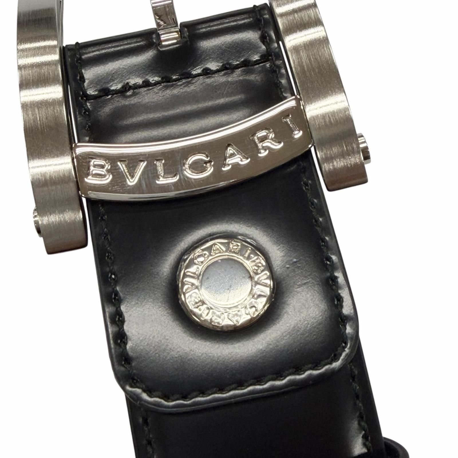 美品△BVLGARI ブルガリ 37963 アショーマ ベルト ピンバックル レザー