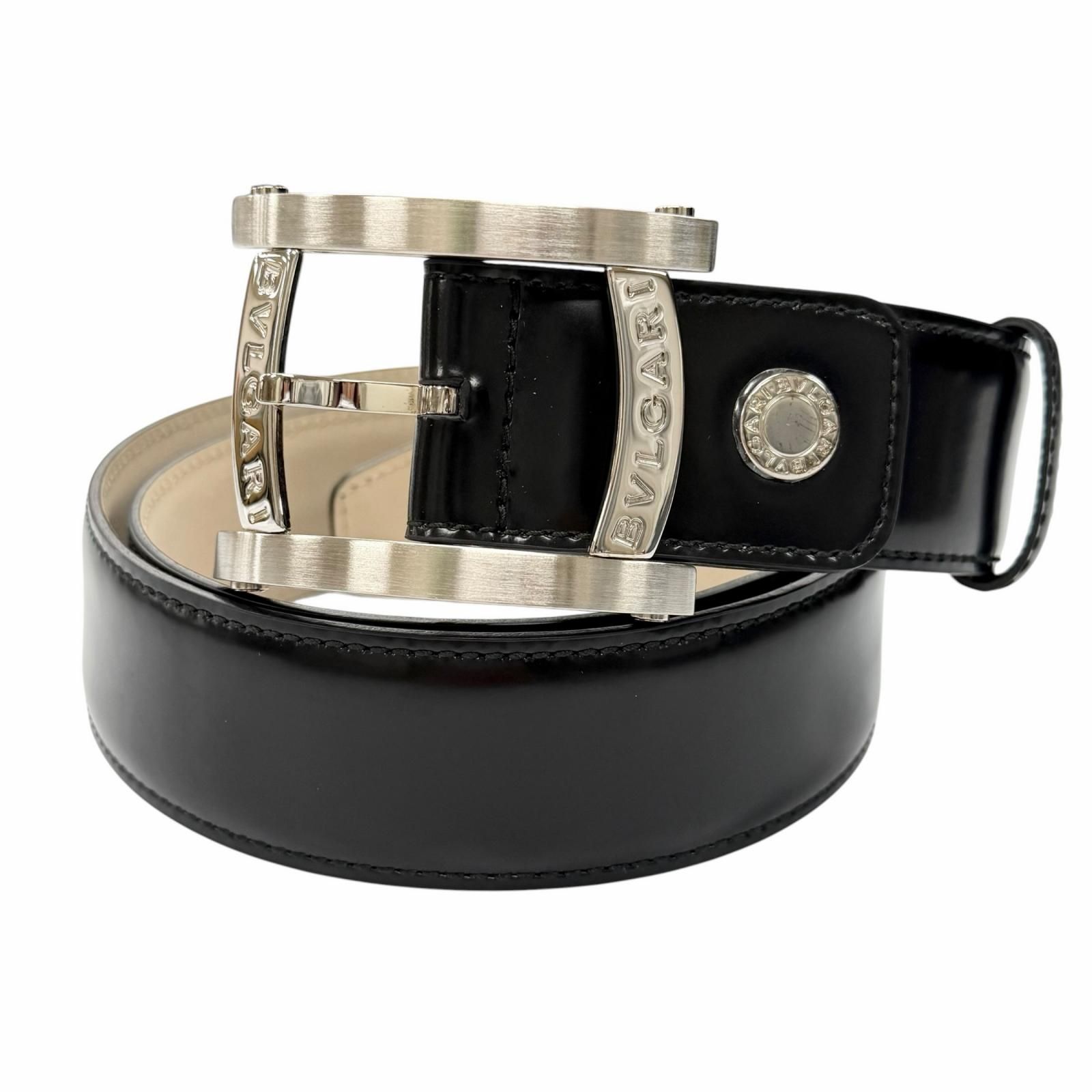 美品△BVLGARI ブルガリ 37963 アショーマ ベルト ピンバックル レザー