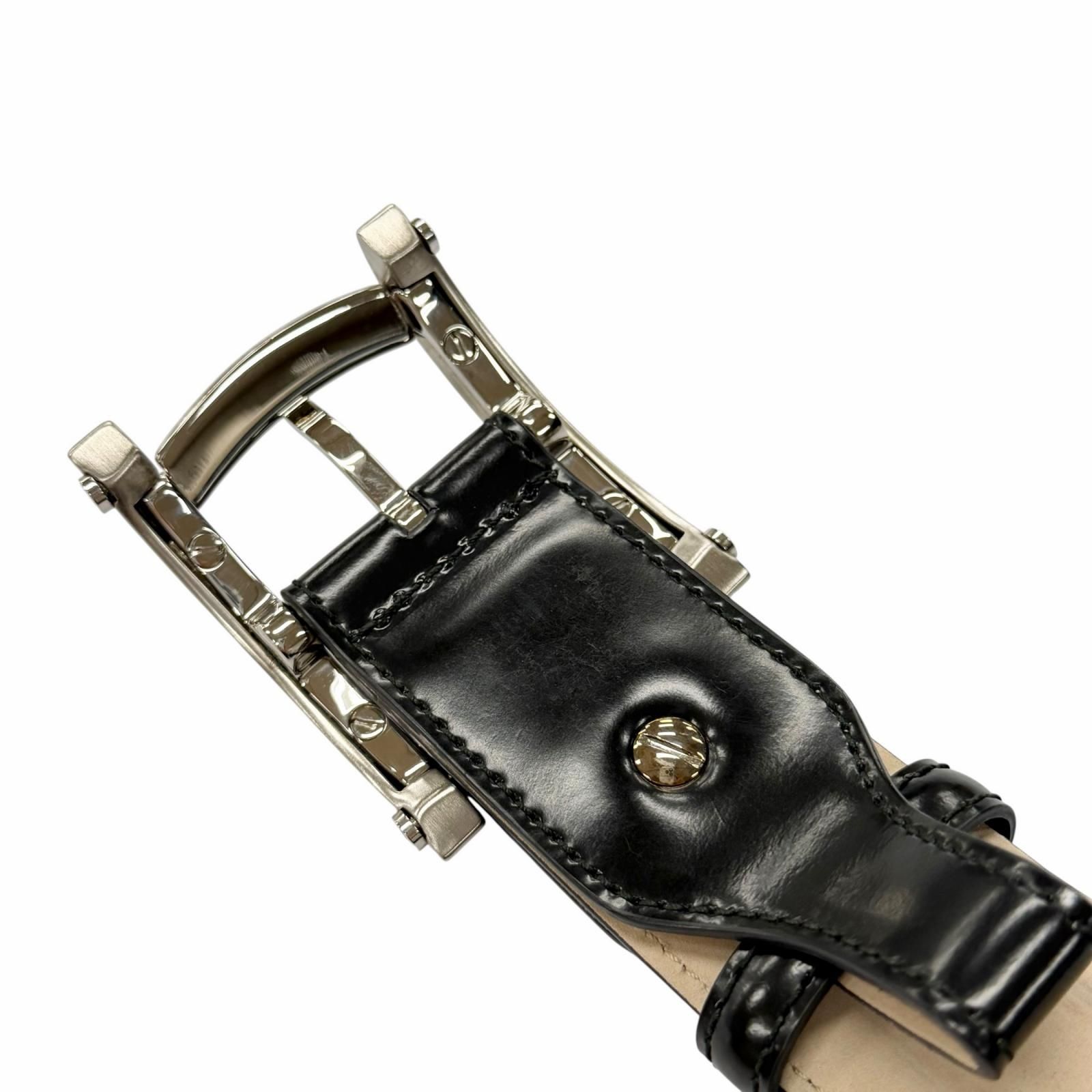 美品△BVLGARI ブルガリ 37963 アショーマ ベルト ピンバックル レザー