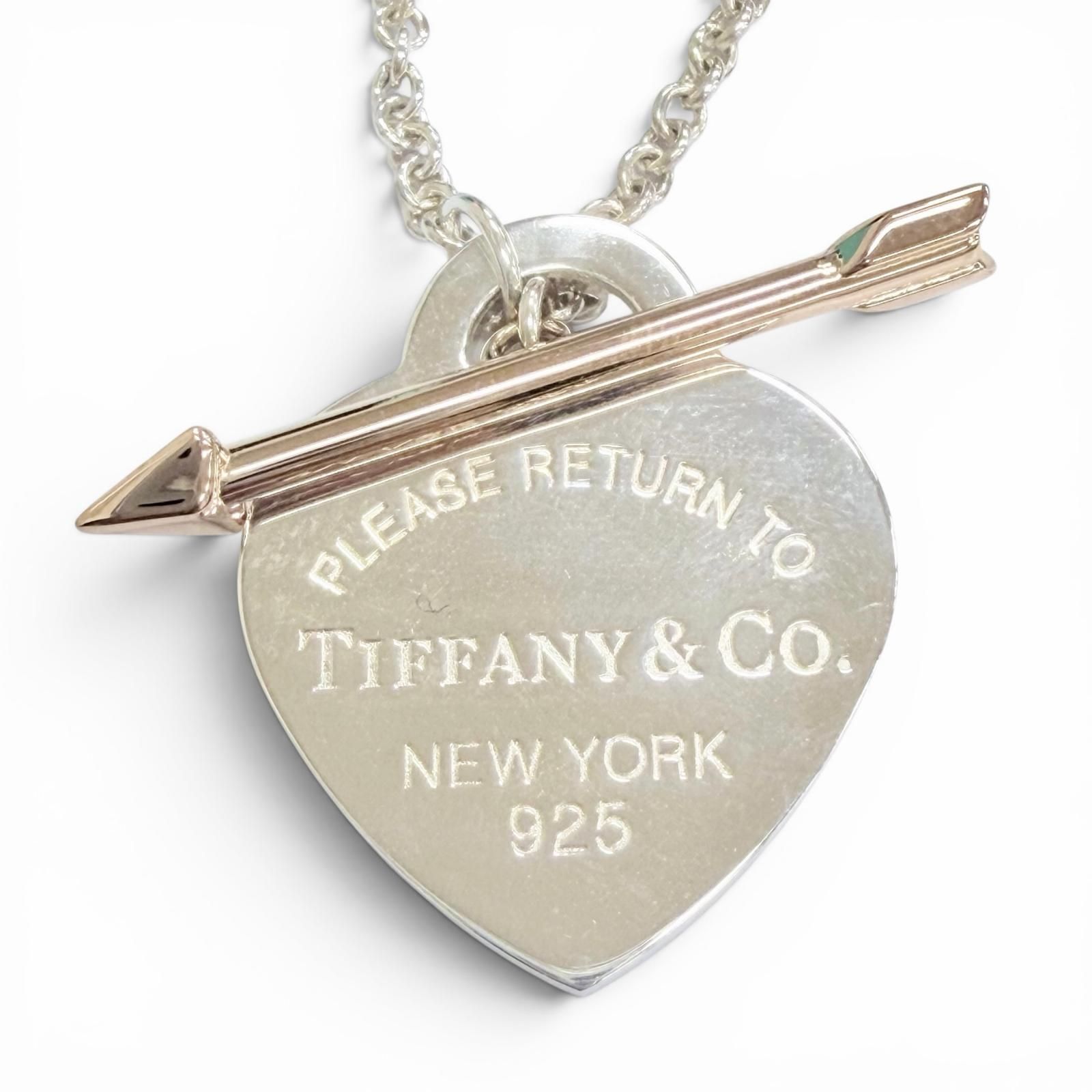 極美品△TIFFANY&Co. ティファニー 232304 リターン トゥ ティファニー ラブストラック ハートタグ ネックレス 現行品 AG925 750 シルバー ゴールド 重量12.0g レディース 箱付き 定価144,100円