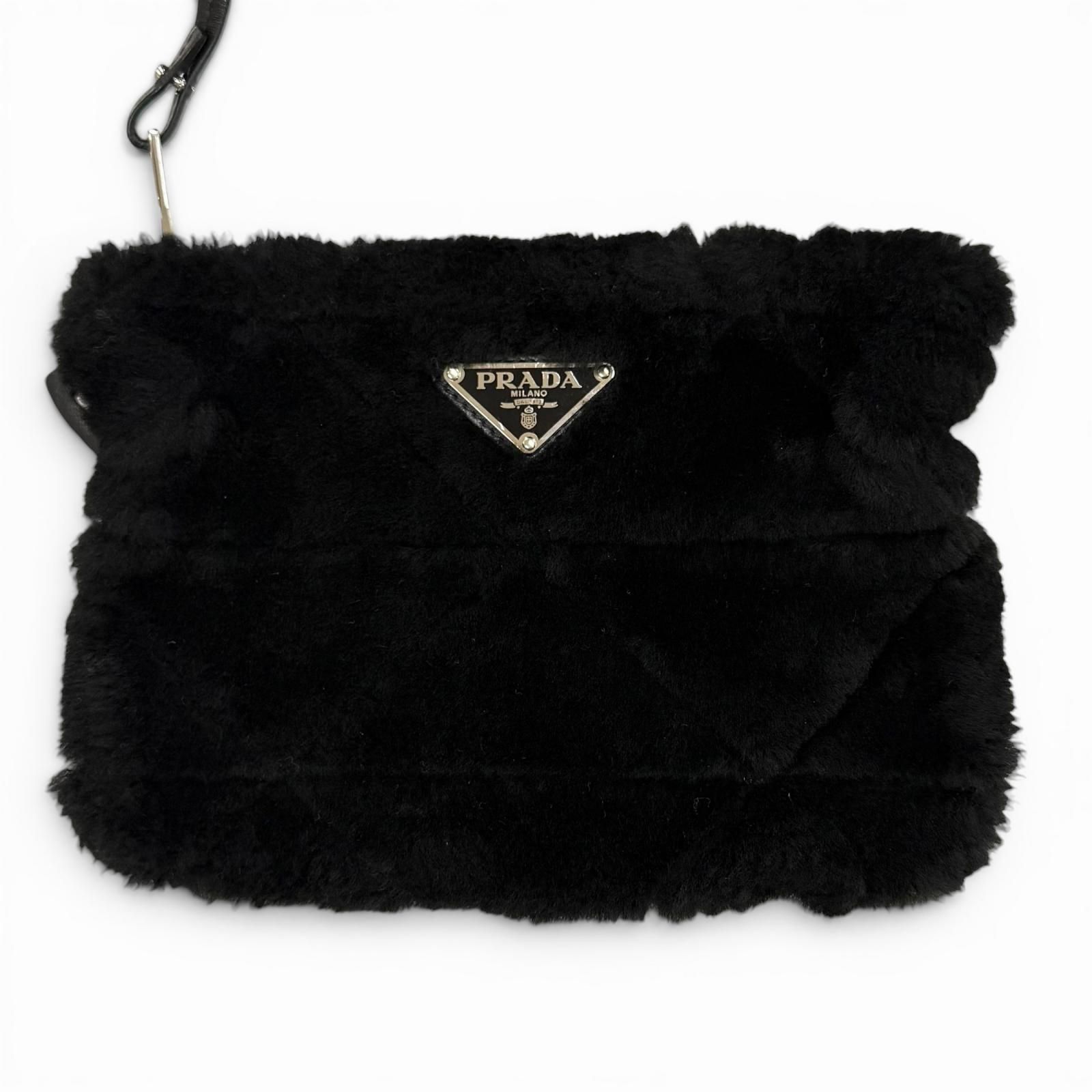 極美品☆PRADA プラダ 1BG378 ポーチ付 トライアングルロゴ 2WAY 