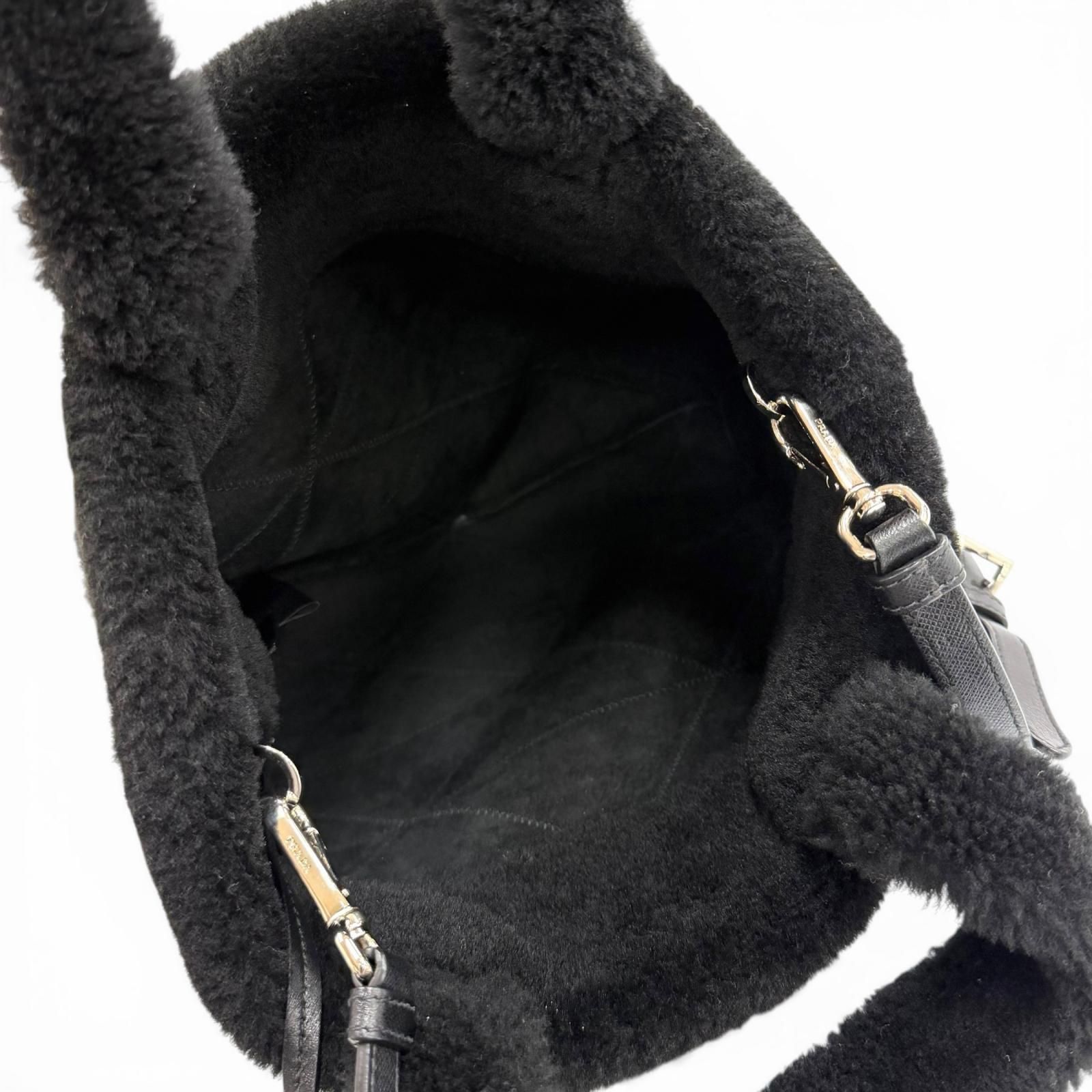 極美品☆PRADA プラダ 1BG378 ポーチ付 トライアングルロゴ 2WAY 