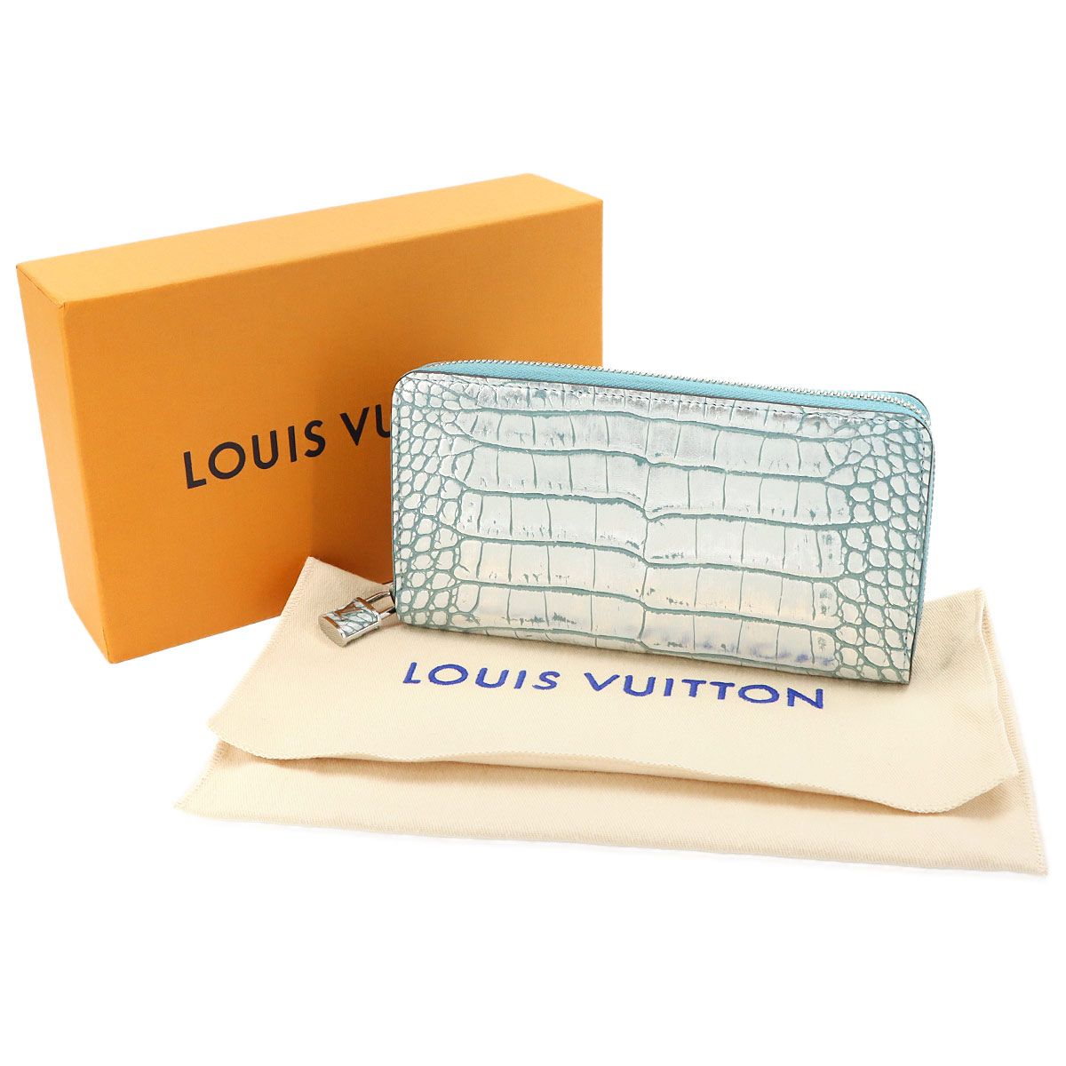 未使用 展示品 ルイ ヴィトン LOUIS VUITTON クロコダイル ジッピー 