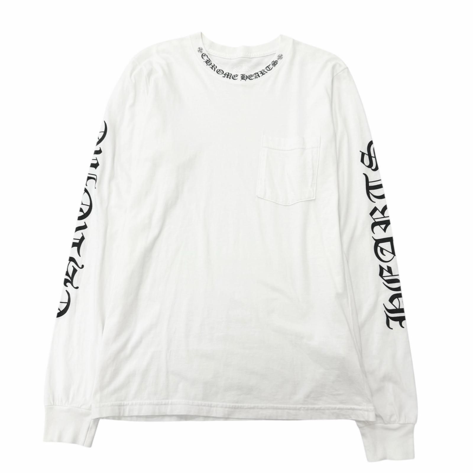 良品□CHROME HEARTS クロムハーツ コットン100％ ロゴプリント クルー