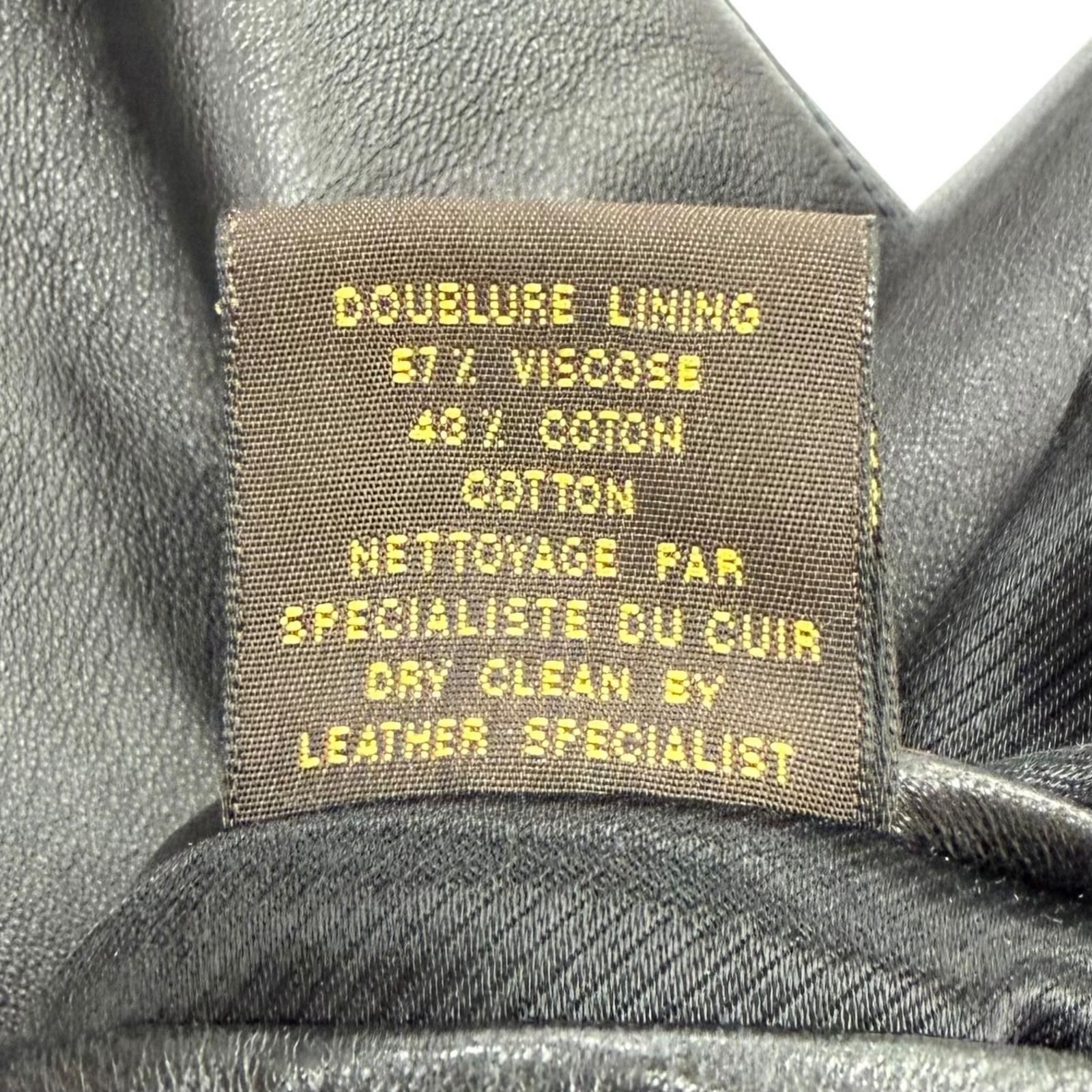 美品□LOUIS VUITTON ルイヴィトン ラムスキン スタンドカラー レザー