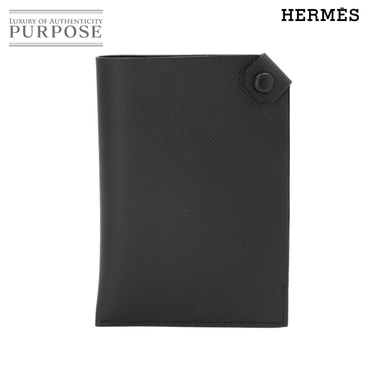 未使用 展示品 エルメス HERMES ターマック PM パスポートケース エプソン ブラック A刻印 Tarmac PM 90324612
