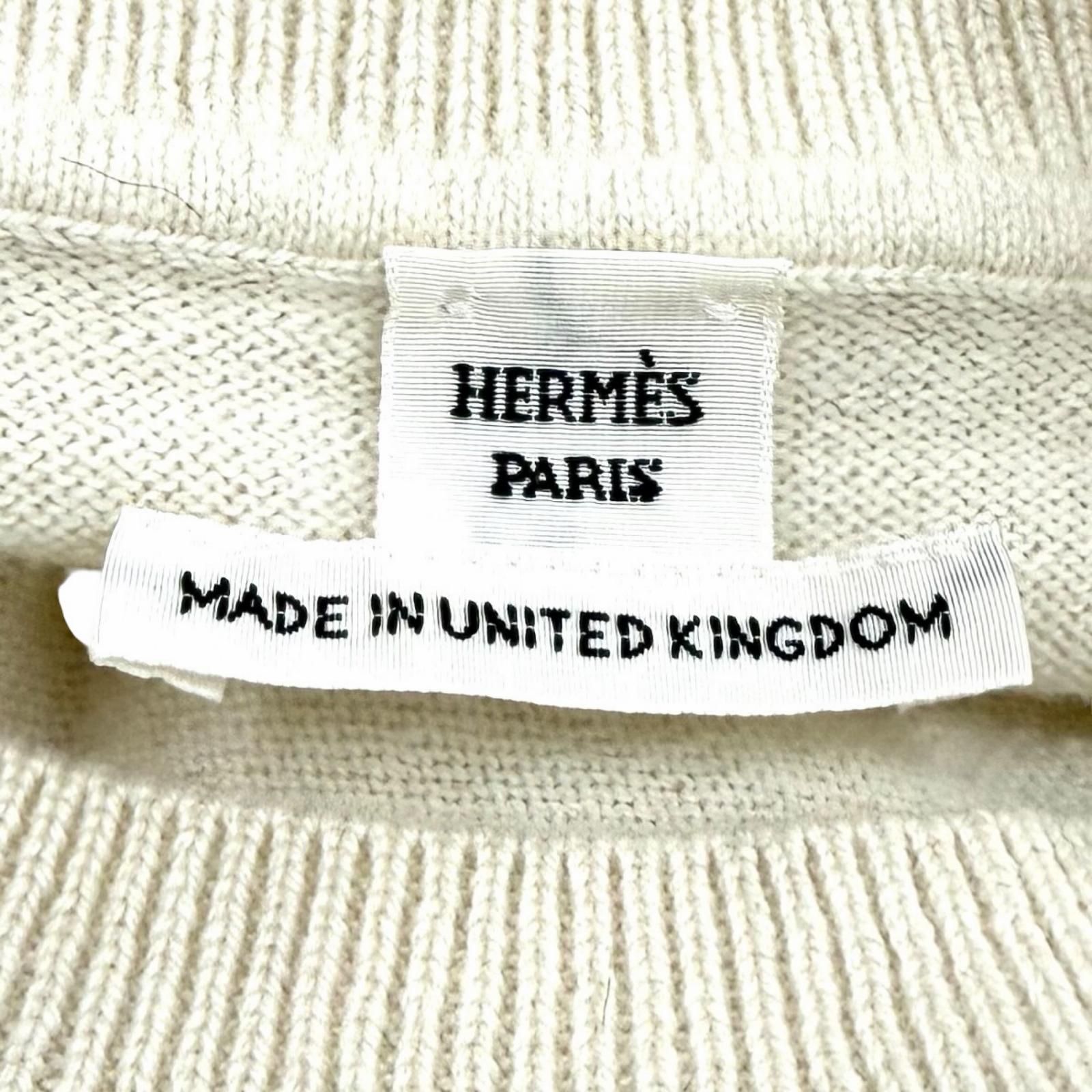 極美品☆HERMES エルメス 24AW 2604D1 カシミヤ100％ Hリフト クルー