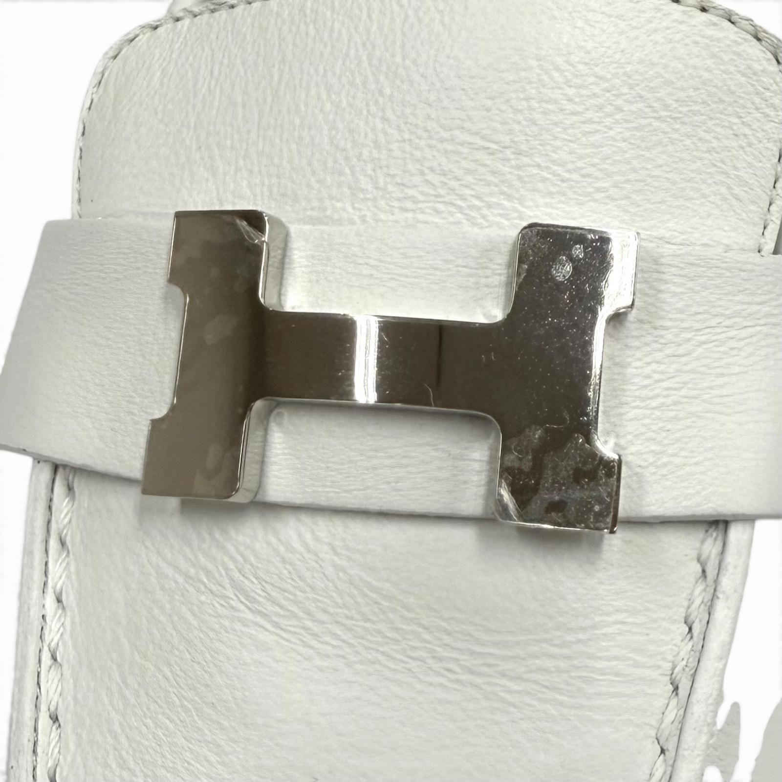 未使用品☆HERMES エルメス モカシン パリ シルバー金具 H金具付