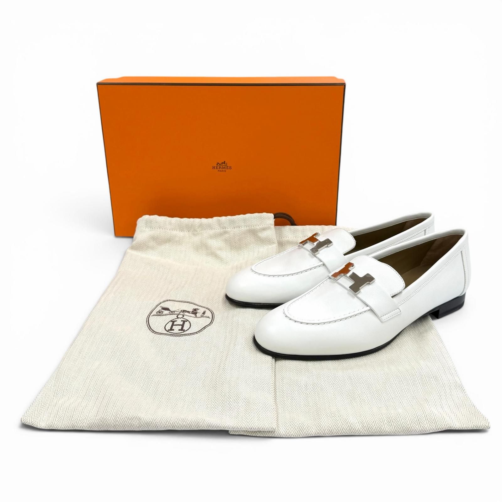 未使用品☆HERMES エルメス モカシン パリ シルバー金具 H金具付 