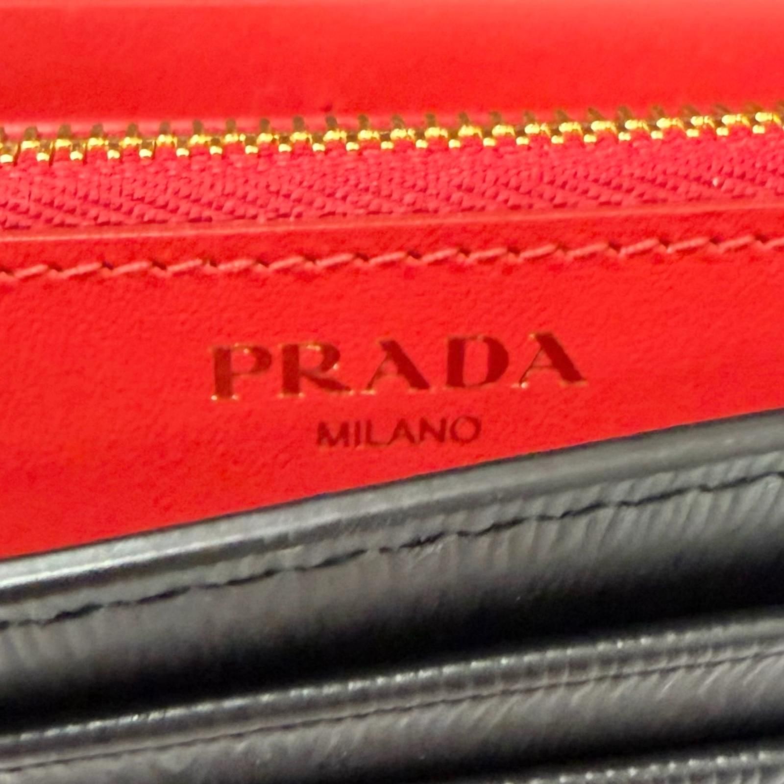 未使用品□PRADA プラダ 1MH132 ヴィッテロムーブ ゴールド金具 レザー 
