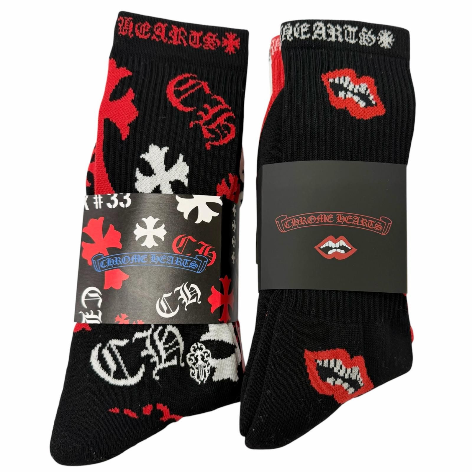 【新品未使用品】クロムハーツ×マッティボーイ　ソックス 未使用品□CHROME HEARTS クロムハーツ MATTY BOY ステンシル マルチ