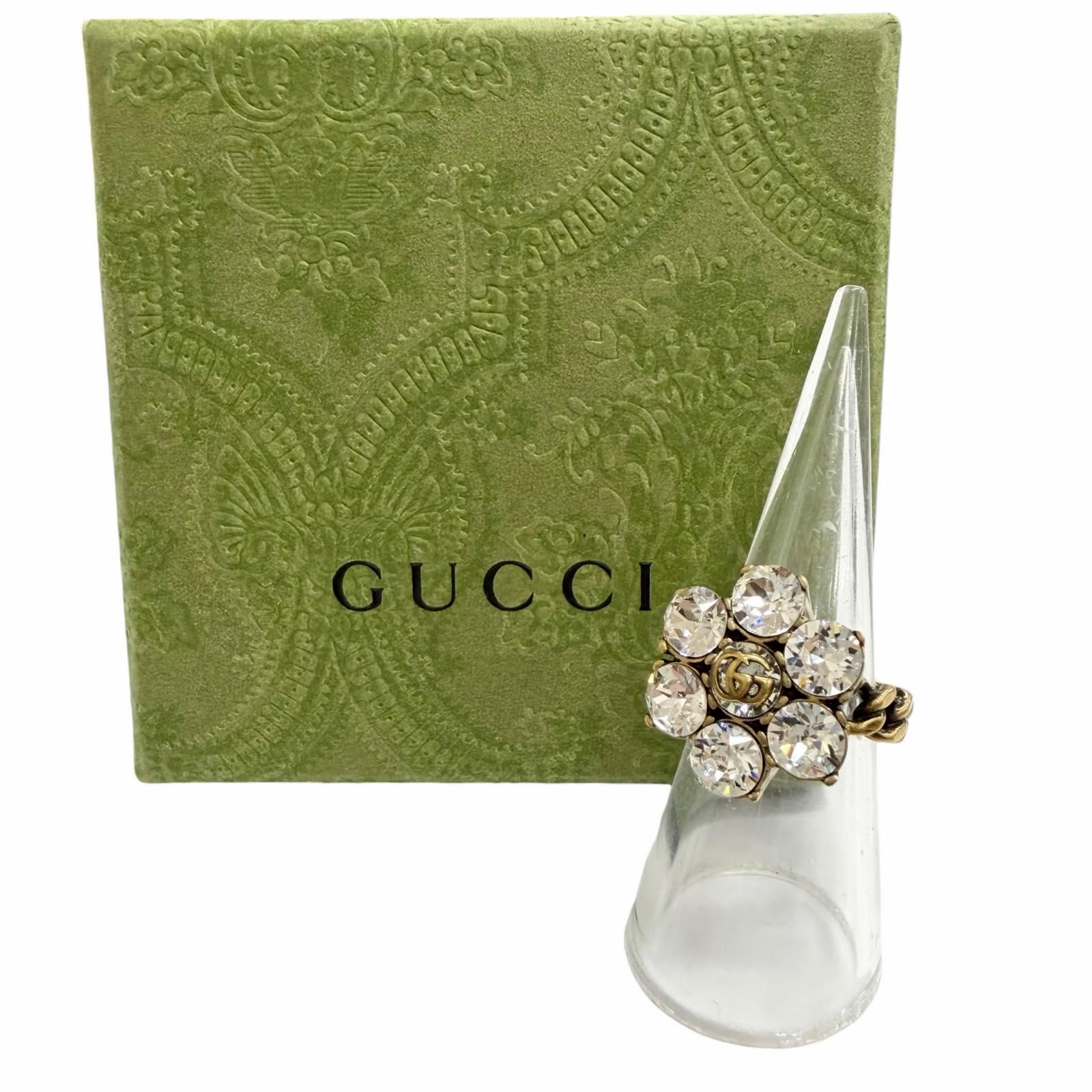 極美品△GUCCI グッチ ー GGマーモント フラワー ビジュー ライン