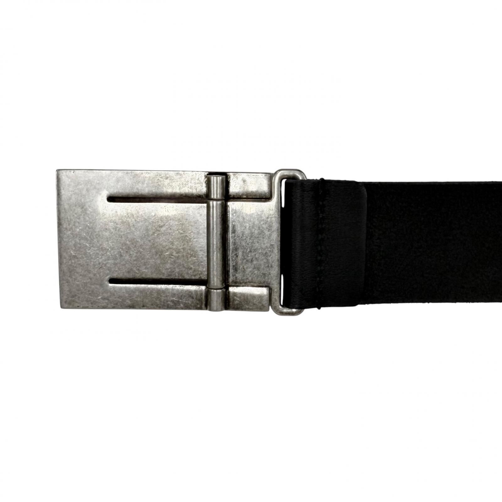 美品□GUCCI グッチ 835193 ロゴバックル くすみ加工 レザーベルト 