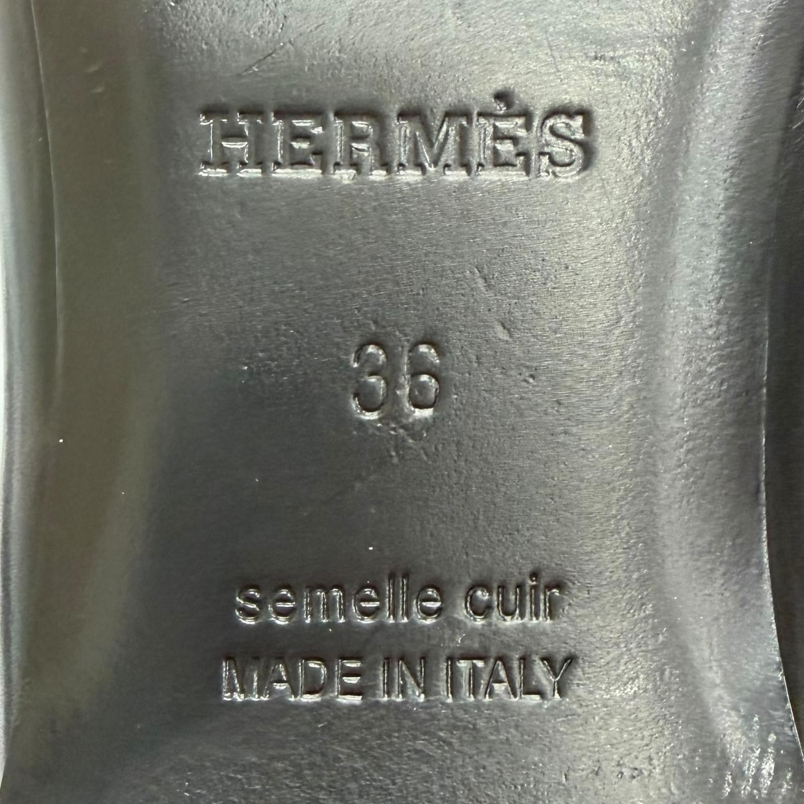 美品△HERMES エルメス アピ バックル ポインテッドトゥ レザー