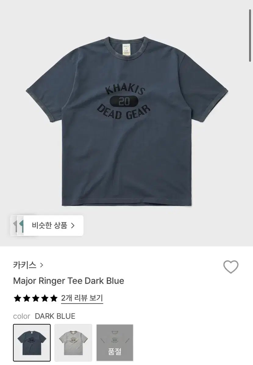 26ss カーキ major ringer Tシャツ ダークブルー sサイズ