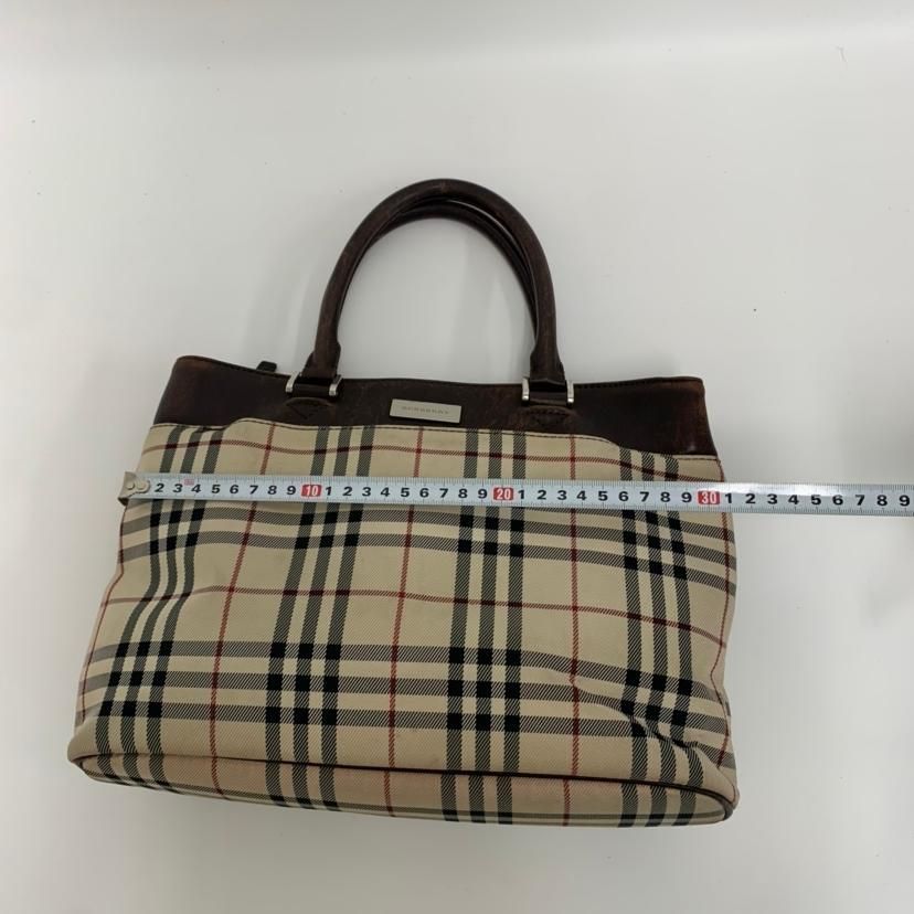 定番 人気】BURBERRY バーバリー トートバッグ ノバチェック レザー 茶