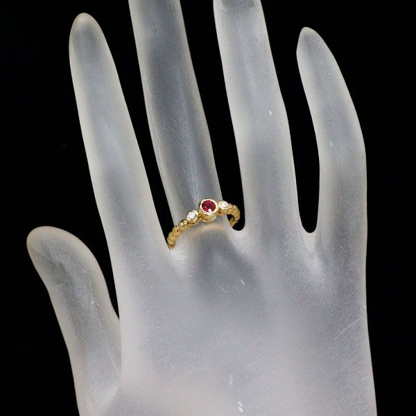 ミキモト K18YG ルビー ダイヤモンド リング 0.21ct D0.06ct - メルカリ ミキモト K18YG ルビー ダイヤモンド リング 0.21ct D0.06ct - メルカリ