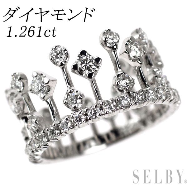 K18WG ダイヤモンド リング 1.261ct