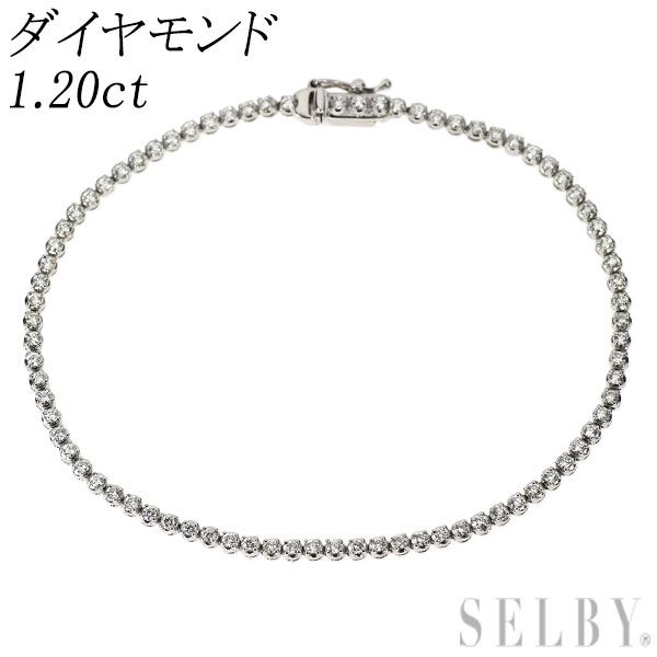 K18WG ダイヤモンド テニスブレスレット 1.20ct