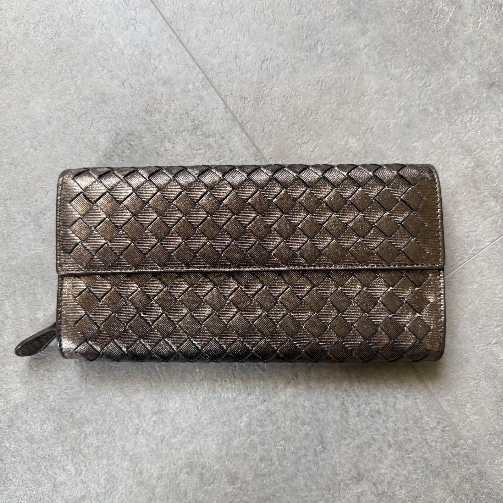 美品 BOTTEGA VENETA ボッテガヴェネタ イントレチャート 長財布 